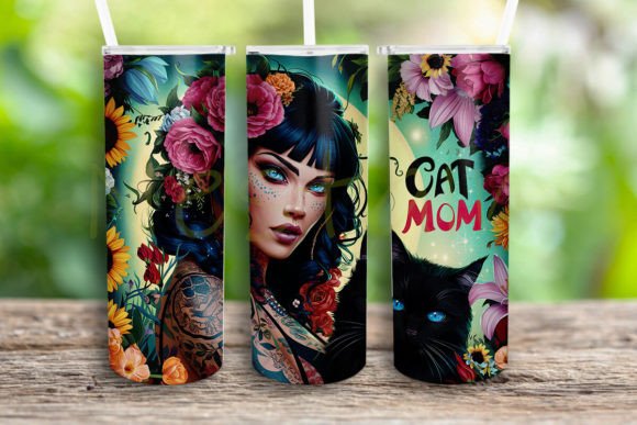 A Designer's Review: The Badass Cat Mom Tumbler Wrap PNG