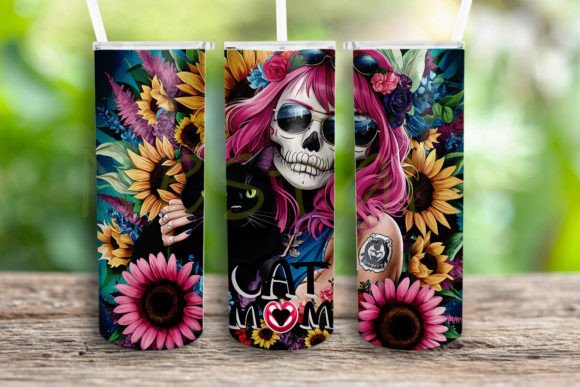 Evaluating the Badass Skeleton Cat Mom Tumbler Wrap Design