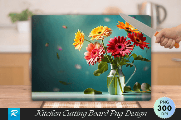 Gerberas Flowers Cutting Board Design