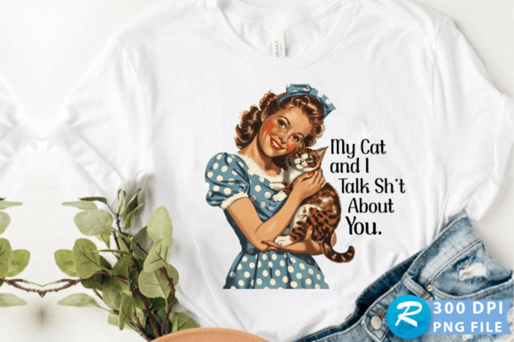 My Cat and I Talk PNG Design