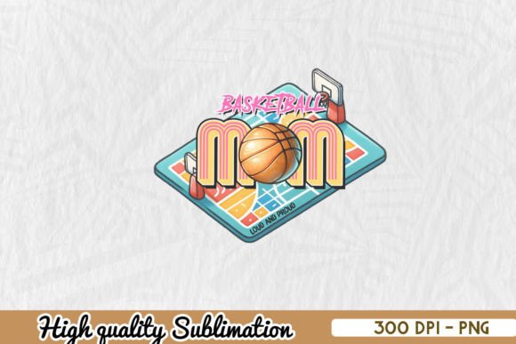 Retro Basketball Mom PNG