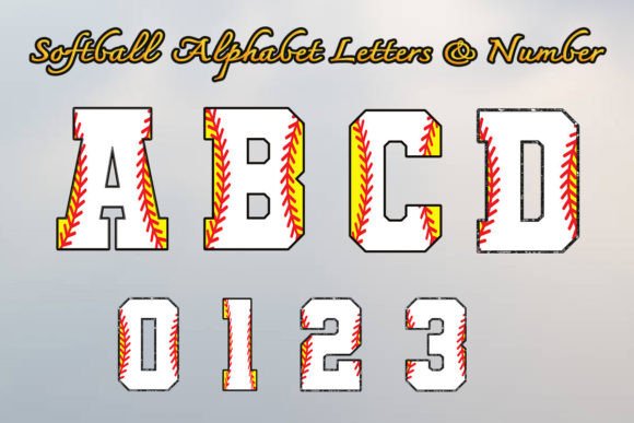 Soft Ball Sports Font, Sublimation PNG