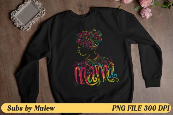 Whimsical Colorful Mama PNG Sublimation